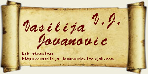 Vasilija Jovanović vizit kartica